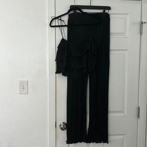 Shein Ruffle Crop Top and Pant Set